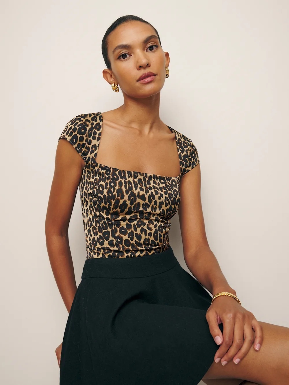 Reformation Leopard Print Satin Cora Corset Top | ASO Tell Me Lies - US 2 NWT